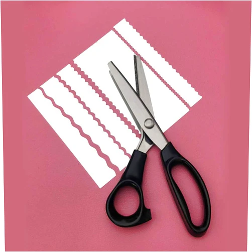 Miro Kur Fabric Paper Pinking Craft Scissors - Size of 3 5 7 10 18mm Stainless Steel Zig Zag Serrated Scalloped Edges Cut Shears for Embroidery Sewing Dressmaking Cutting Needlework Upholstery Dressmaking