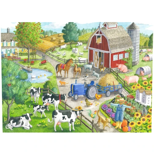 Ravensburger Home on The Range Jigsaw Puzzle | Engaging Brain Game for Kids | Unique Piece Design | Eco-Friendly Materials