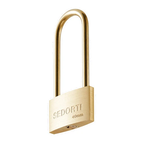 SEDORTI Weather Proof Lock, Solid Brass Padlock with Brass Long Shackle, 1-1/2
