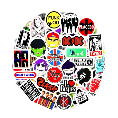 BulbaCraft Classic Rock Stickers — 60s 70s 80s 90s Rock Band Stickers for Water Bottle & Laptop, Metal Band Decals, Gifts for Women & Men