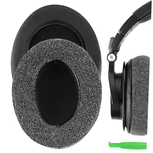 Geekria Comfort Linen Replacement Ear Pads for Audio-Technica ATH-M50XBT ATH-M50xBT2 ATH-M50X ATH-M60X M40X M30X M20X M10X ATH-ANC9 Headphones Ear Cushions, Ear Cups Cover Repair Parts (Dark Grey)