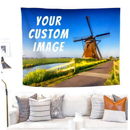 Styletify Custom Tapestry Wall Hanging Photo Customized Cloth Backdrop Create Your Own Tapestry Picture Personalized Home Decor Wall Art Fabric for Bedroom Living Room Wedding Party Beach Coverlet(80