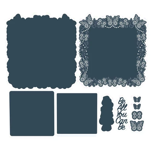 Paper Boutique Can Be-Craft Die Set, Metal, Largest 15.3 x 14.6 cm