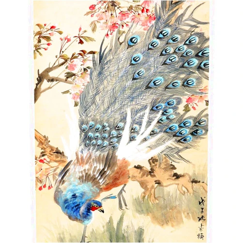 Bristlegrass 1000 Piece Puzzle for Adults Zhang Shuqi - Lucky Peacock Jigsaw Puzzles 1000 Pieces Puzzle 1000 Pieces for Adults for Family, Friends, and Wives Interior Decor