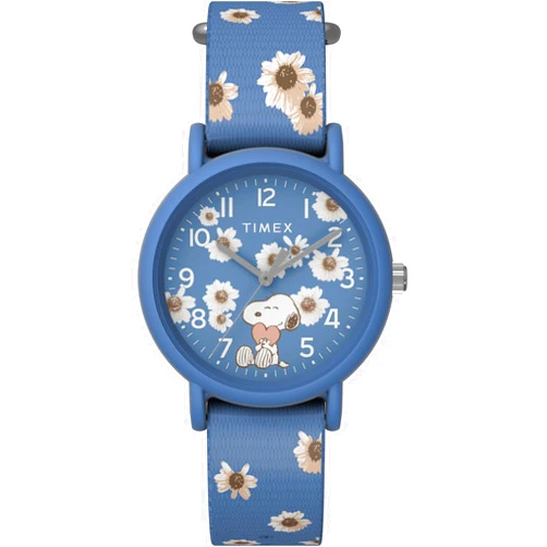 Timex Unisex Peanuts Floral 34mm Watch - Pink Strap White Dial Pink Case