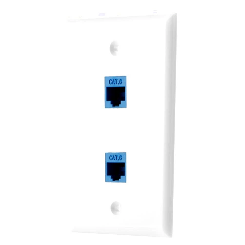 LULOSK Ethernet Wall Plate, 2 Port Cat6 Keystone Female to Female - White