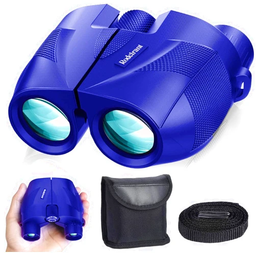 ALLYOUGER 20x25 Compact Binoculars for Adults High Powered and Kids,Waterproof Binoculars for Bird Watching with Low Light Vision,Easy Focus Binoculars for Travel Outdoor Hunting Blue
