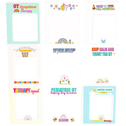 Lovarywow Occupational Therapists Sticky Notes Gifts, 9 Pack OT Notepads 3x4 Inch Gifts for Occupational Therapist, Occupational Therapists Memo Pads Office Therapeutic Supplies for OTs (450 Sheets)