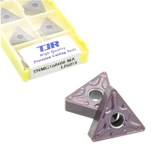 TJR® 10pcs TNMG 160408 MA LF6018 (TNMG 331) Indexable Carbide Lathe Inserts of CNC Lathes and Standard Lathes for Stainless Steel, Steel, Cast Iron and Other Metal Machining