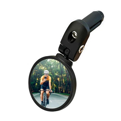 YEESFO Bike Mirror - Stainless Steel Lens, Adjustable Rearview, Bar End Bicycle Mirror for Handlebars, Ideal for E-Bikes (Black 62mm)