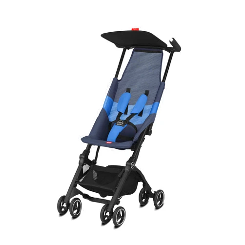 gb Pockit Air All Terrain Ultra Compact Lightweight Travel Stroller with Breathable Fabric in Night Blue , 28x17.5x39.8 Inch (Pack of 1)