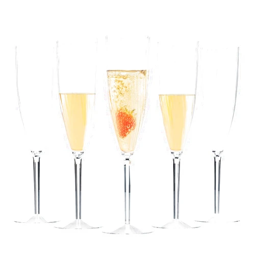 HEMOPLT 18 PCS Plastic Champagne Flutes, 6 oz Clear Disposable Wine Glasses, Reusable Plastic Cocktail Cups for Home Daily Life, Wedding, Birthday, New Years Eve Party Supplies