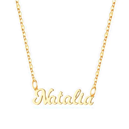 Ursteel Custom Name Necklace Personalized, 14K Gold Plated Personalized Name Necklace Dainty Name Plate Necklace Jewelry Personalized Gifts for Women