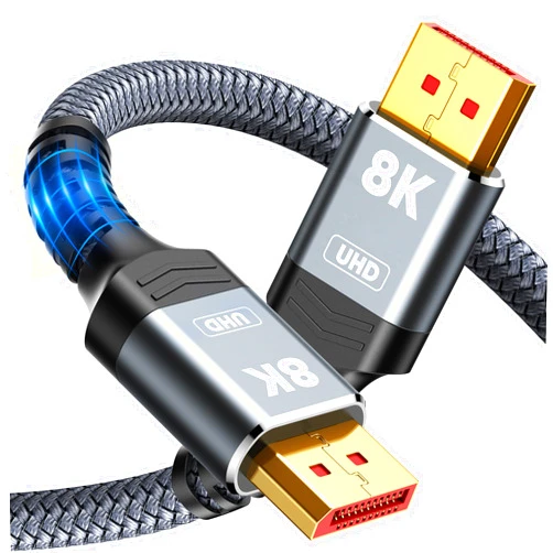 Capshi VESA Certified DisplayPort Cable 1.4, 8K DP Cable 2 Pack 6.6FT (8K@60Hz, 4K@144Hz, 2K@240Hz) HBR3 Support 32.4Gbps, HDCP 2.2, HDR10 FreeSync G-Sync for Gaming Monitor 3090 Graphics PC