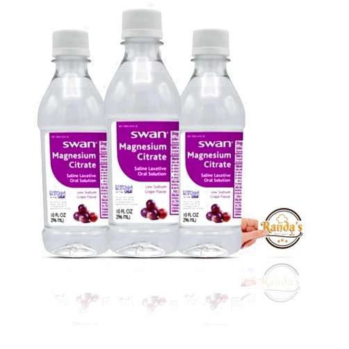 Randa's Recipes Swan Magnesium Citrate Saline Laxative - Grape (3-Pack) with Randa's Recipes Card