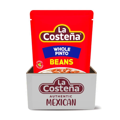 La Costeña Whole Pinto Beans, 16.22 Oz Microwaveable Pouch (Pack of 8)