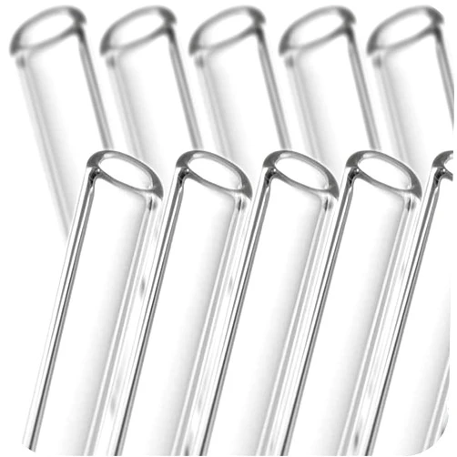DazzyD 10PCS highly transparent, glass, straw