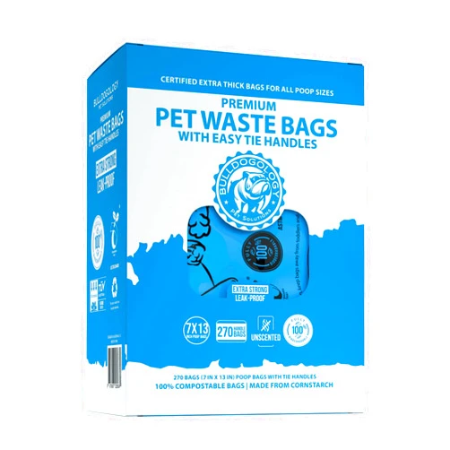 Bulldogology Poop Bags for Dogs with Handles - Dog Poop Bags Extra Thick & 100% Leak Proof Dog Bags for Poop - Dog Waste Bags - 270-Bags (Handles)