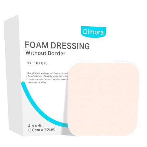Dimora Foam Dressing, Sterile Non-Adhesive Hydrophilic Pads, Highly Absorbent 4