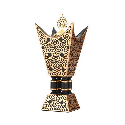TERSCHELLING Bakhoor Incense Burner, Oud Frankincense Resin Burner 8.85Inches Tall,Charcoal Incense Burner - for Yoga, Spa Aromatherapy, Office & Home Decor (Trophy Shape) (Black)