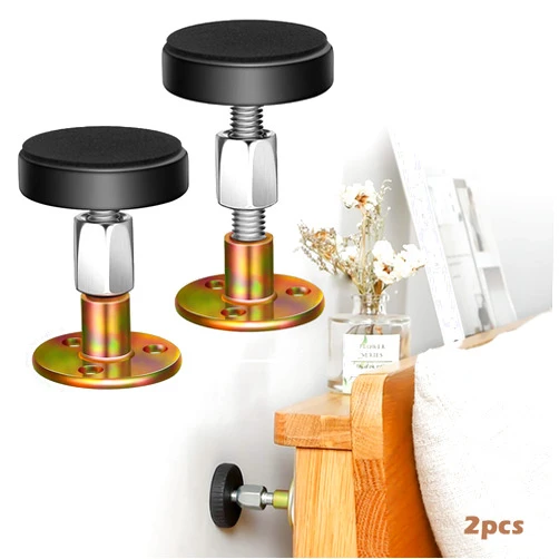 Krisler Headboard Stoppers for Wall, Adjustable Iron Bed Frame Anti-Shake Tool, Easy Install, Wall Protection,30-64mm(2PCs)