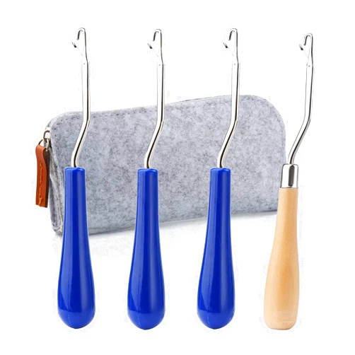 Bupete Latch Hook Set, Latch Hook Crochet Needle, Crochet Hook with Latch, Dreadlocks Crochet Hook Set, Latch Hook Crochet Needle, Bent Latch Hook for Carpet Making