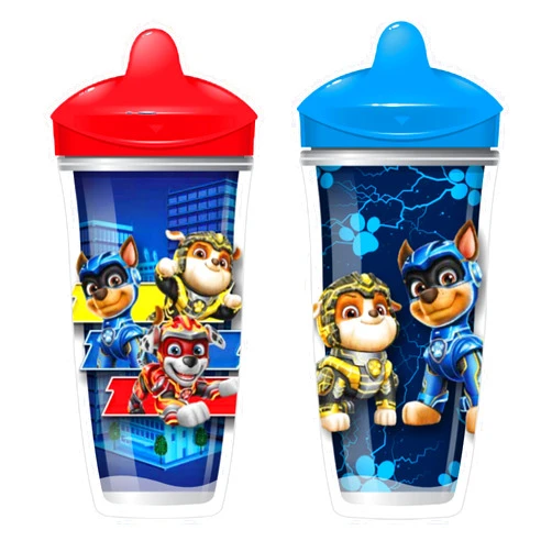 Playtex Baby Sipsters Stage 3 PAW Patrol Spout Cups, Spill-Proof, Leak-Proof, Break-Proof - Red & Blue, 9 Oz, 2 Count