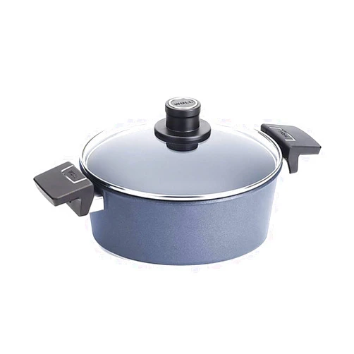 Woll Diamond Lite/Plus Diamond Reinforced Nonstick Scratch Resistant Cast Aluminum Induction Ready Casserole Pan with Lid, 4.25 Quart/9.5-Inch