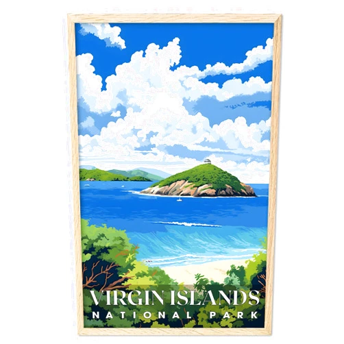 Miracle Spirit Virgin Islands National Park, National Parks Wall Poster, Virgin Islands National Park Wall Art, Abstract Nature Landscape Forest Wall Art Pictures for Bedroom Office Living Room (UNFRAMED)