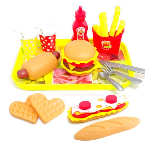U DREAM Pretend Play Food Set, Stacking Toys Foods Burger, Play Food Sets for Kids Kitchen
