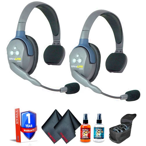EARTEC UL2S Ultralite 2-Person Headset System (USA) with 6Ave Heaphone and Microphone Cleaning Kit