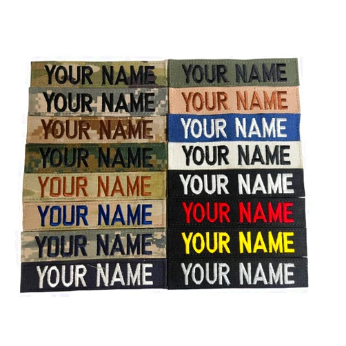 JSM Auto Custom Uniform Embroidered Military Name Tape, Army Airforce Police, Sew-on or with Fastener (Black, with Fastener)