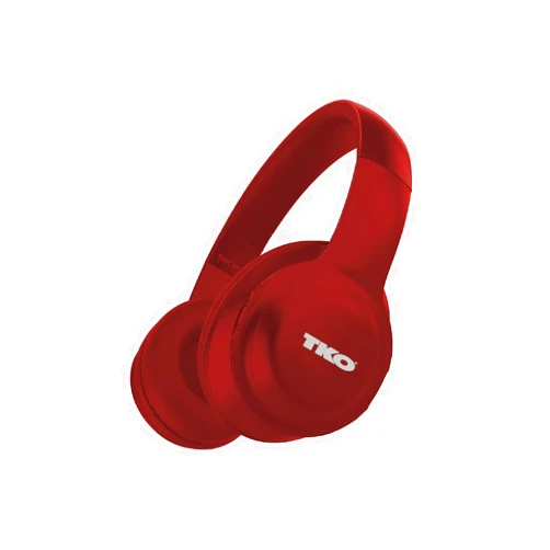 Lifeware TKO Wireless Headphones with Compact Folding Design - Over-Ear Headphones with High Bass, AUX Port, SD Card, Noise-Cancelling, 8Hrs Playtime (Red)