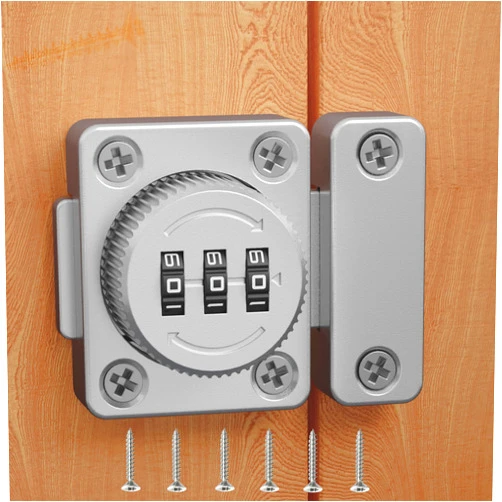 RETRIN Cabinet Door Latch – Keyless Combination Lock for Cabinet Doors – Mechanical 3-Digit Passcode Cabinet Lock – Zinc Alloy Safety Lock for Kitchen Cabinet, Cupboard, Drawer, Safe (Silver)