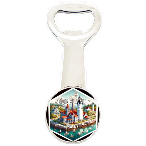 R and R Imports Rockland Maine Travel Destination Souvenir Magnetic Bottle Opener