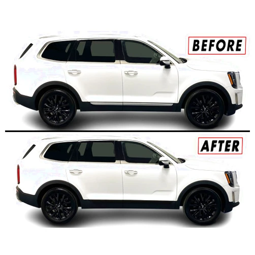 SlickMod Chrome Delete Blackout Vinyl Overlay for 2020-2022 Kia Telluride Door Molding (Door Side Molding, Matte Black)