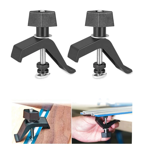 USSKYBOY KMA7520 Universal Track Clamps Used for Accu-Cut Products, Adaptive Cutting System, A Shop-Made Jig or Fixture, for Kreg Trak Products (2 Pack)