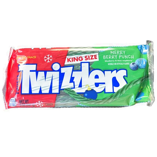 Twizzlers CHR TWIZZLERS Merry Berry Punch Twists (Blueberry & Blue Raspberry Flavors) King Size Bar, 5 oz