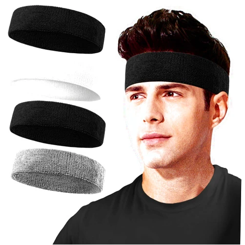 Jueerun Sweatbands Sport Headbands for Men & Women, Sweat Head Bands Moisture Wicking Athletic Sweatband for Athletic Exercise, Tennis, Running, Basketball, Working Out, Yoga