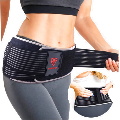 COMFORCE Sacroiliac Hip Belt with Ice Pack, Dual Adjustable and Compression Trochanter Lower Back Support Brace, Sciatic Nerve Support Belt for Sciatica Pain, Pelvis, Joint, Waist, Lumbar Relief
