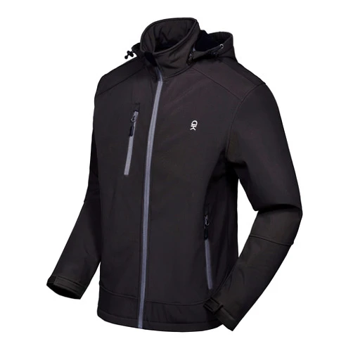 Little Donkey Andy Men’s Softshell Jacket with Removable Hood, Fleece Lined