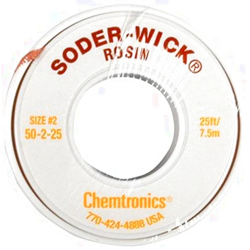 Chemtronics 50-2-25 Soder-Wick Rosin Desoldering Braid, .060