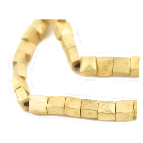 The Bead Chest TheBeadChest Brass Flat Square Beads, Full Strand of Quality Metal Spacers for DIY Jewelry Design