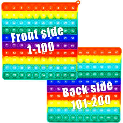 PETBSNVB Double Side 1 100 200 Pop it, Chart, Numbers, Row Counter Knitting Crochet, Stitch Counters Crocheting Square Popper Fidget Sensory Toy, Educational Tool, Great Gift for Birthdays, Christmas