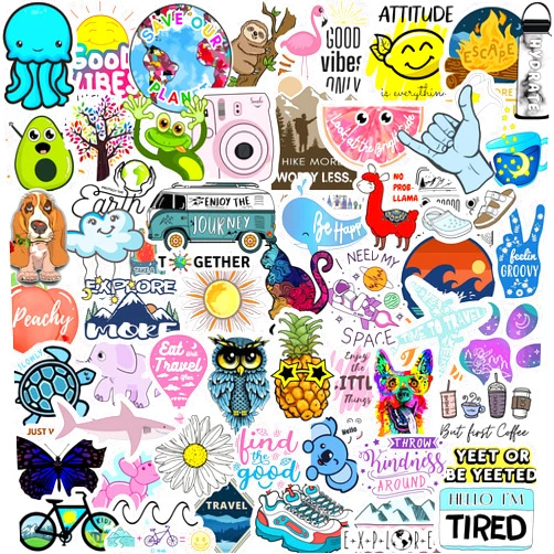 EL NIDO DESIGN 70-210 Stickers for Water Bottles, Sticker Packs, Cute Aesthetic VSCO Vinyl Stickers, Phone Laptop Computer Skateboard Stickers, Water Bottle Stickers, Waterproof Stickers for Teens Kids Girls