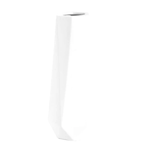 Mnixy N/C CERANEE Geometric Ceramic Flower Vase for Modern Home Decoration, Frosted Porcelain Floral Vase, White, 7.8in