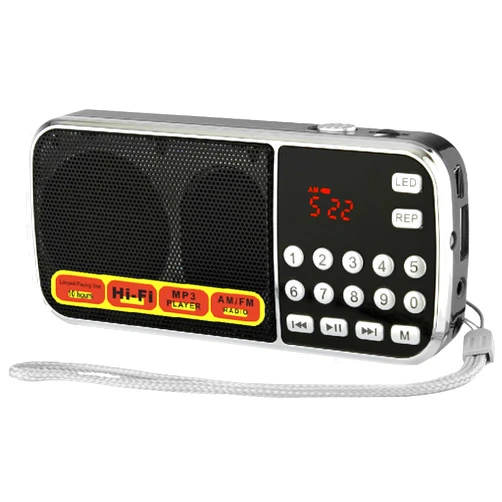 YOFITS YF37 Portable Radio AM FM MP3 Player - Excellent Reception and Rechargeable Battery Operated for Indoor & Outdoor Emergency AM FM Radios with Flashlight(Black)