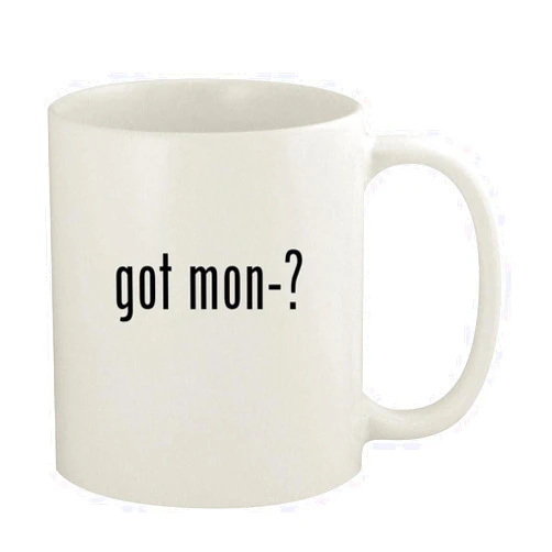 Knick Knack Gifts got mon-? - 11oz Ceramic White Coffee Mug, White