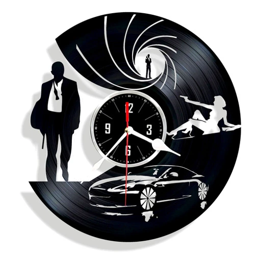 HMGift Special Agent Handmade Vinyl Wall Clock - Great Gift for Your Man - Unique Home Decor
