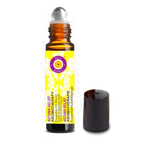 Dève herbes Deve Herbes Asthma Relief Breathe Easy Suitable for Asthmatic People with High Blood Pressure. Aromatherapy Essential Oil Blend of Cajeput, Holy Basil (Tulsi), Spearmint & Almond Oil 10ml(0.33oz)